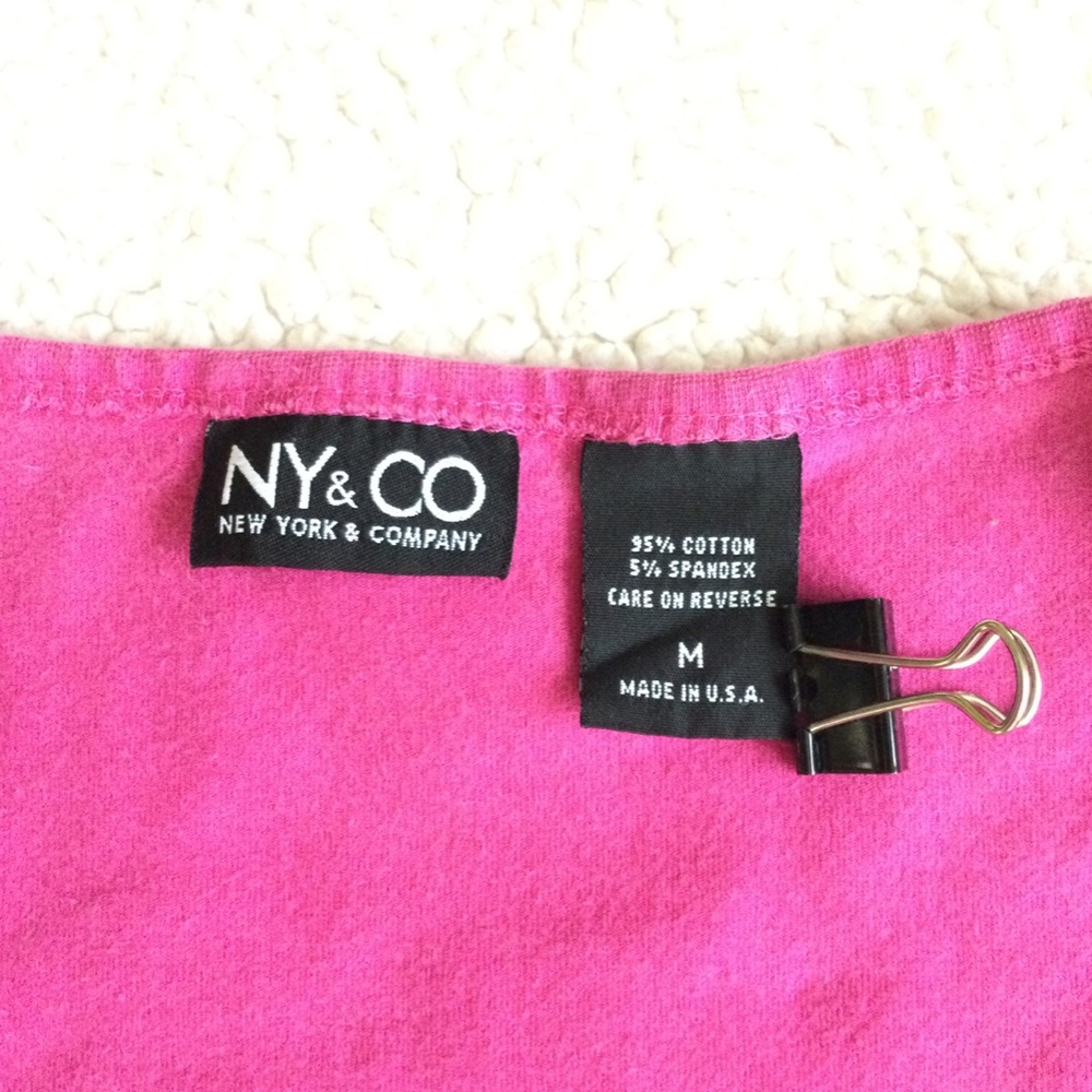Vintage NY & Co Center Ruched Cinched V-neck Top Y2K Pink - Sz Medium - Picture 8 of 8
